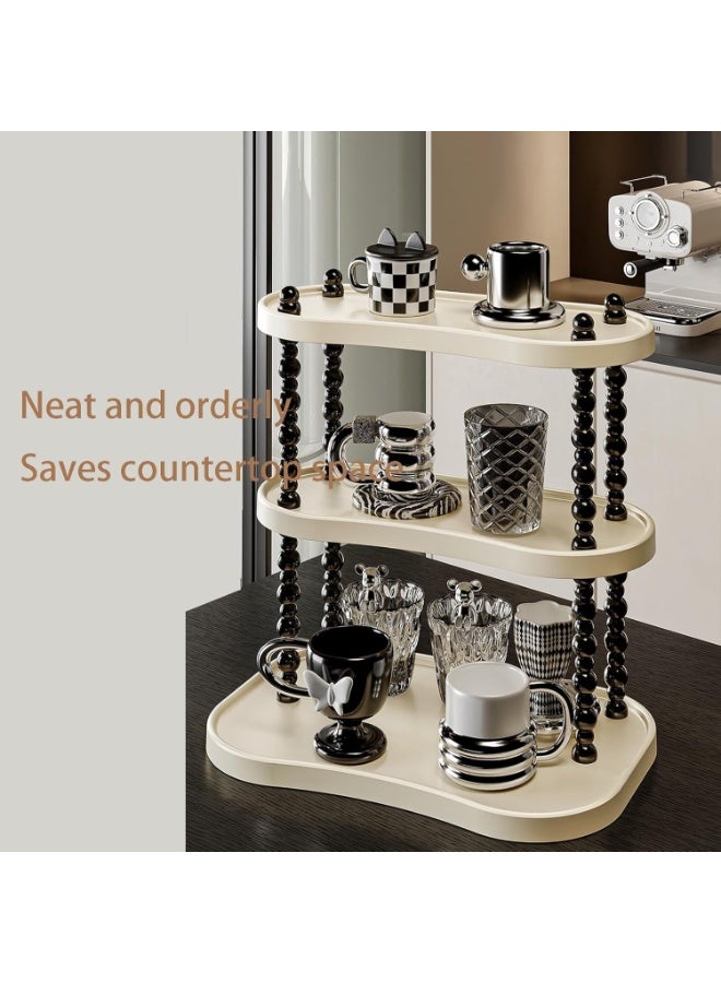 Arabest Countertop Coffee Station Organizer, Counter Shelf for Kitchen Countertops, Bathroom Countertops, Bars, for Placing Mugs, Beans, Syrup, Cups, Stirrers three-tier - Image 5